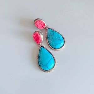 Pink and turquoise earrings